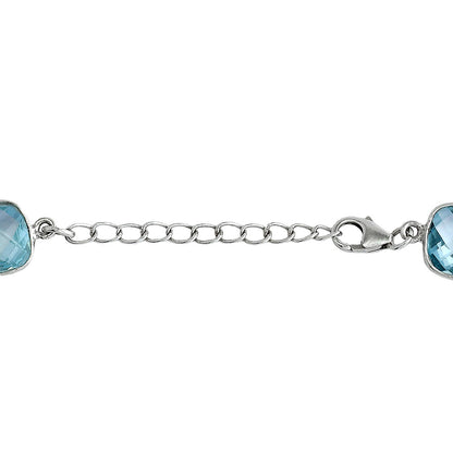 Sky Blue Topaz Checker Briolette & Garnet Bracelet B-1006 SDB5329