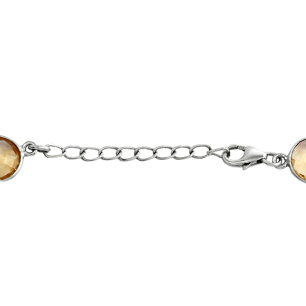 Citrine Checker Briolette & Amethyst Bracelet B-1006 SDB5334