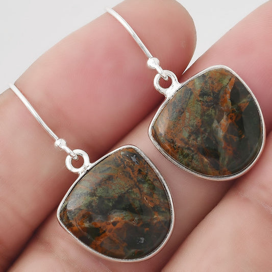 Natural Turkish Rainforest Chrysocolla Earrings E-1001 SDE50184