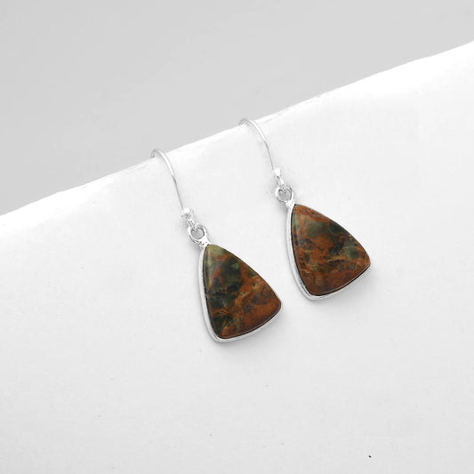 Natural Turkish Rainforest Chrysocolla Earrings E-1001 SDE50203