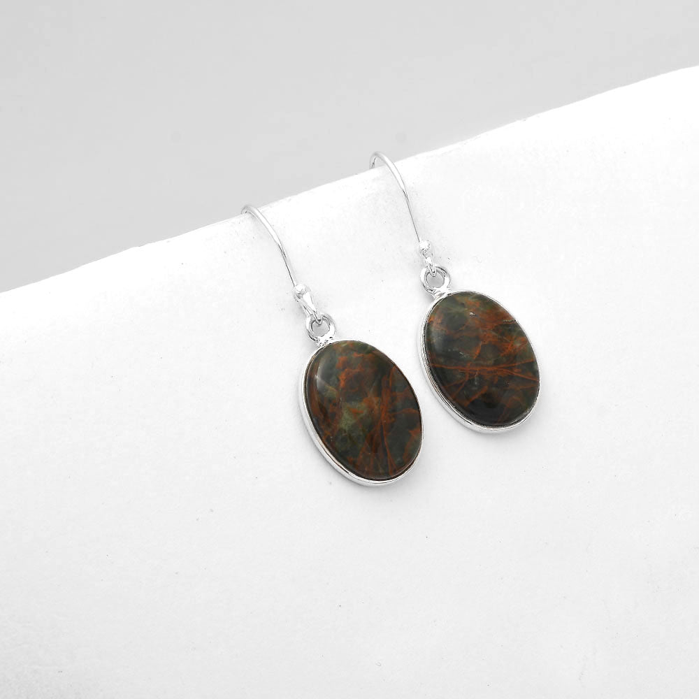 Natural Turkish Rainforest Chrysocolla Earrings E-1001 SDE50214