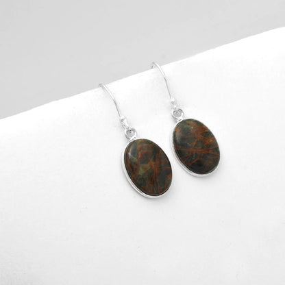 Natural Turkish Rainforest Chrysocolla Earrings E-1001 SDE50214