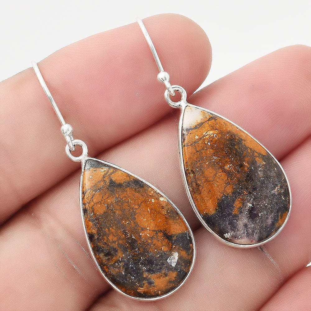 Natural Indian Blanket Jasper Earrings E-1001 SDE50414