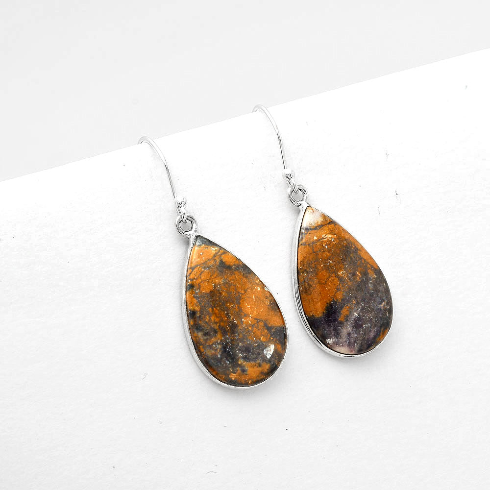 Natural Indian Blanket Jasper Earrings E-1001 SDE50414