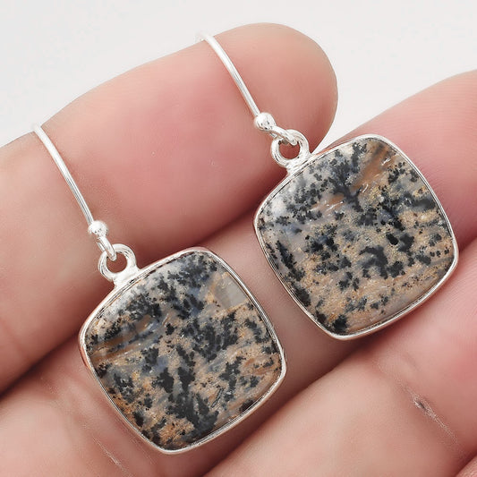 Natural Russian Honey Dendrite Opal Earrings E-1001 SDE50519