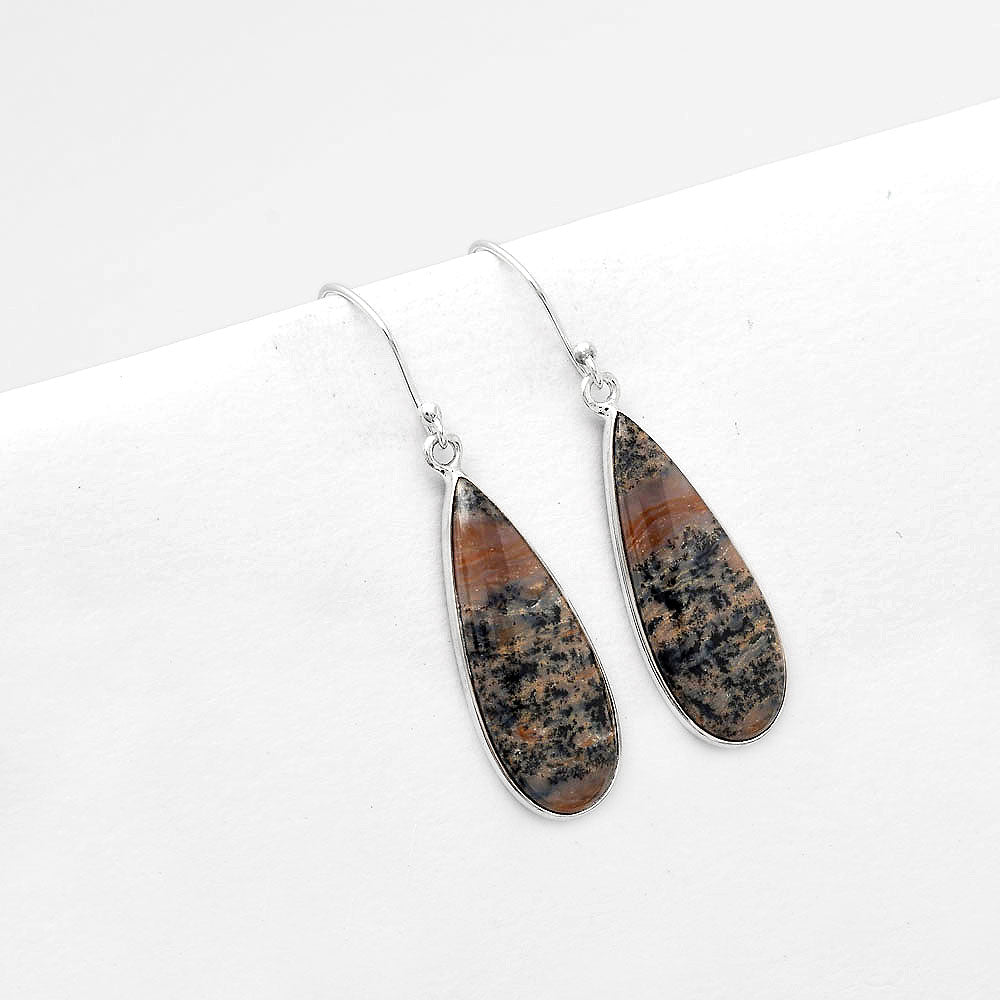 Natural Russian Honey Dendrite Opal Earrings E-1001 SDE50585