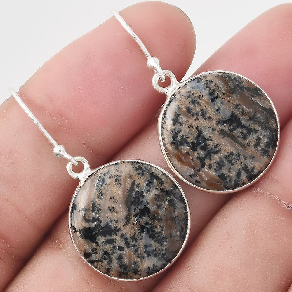 Natural Russian Honey Dendrite Opal Earrings E-1001 SDE50651