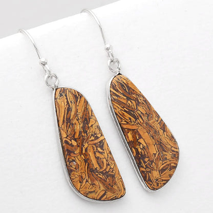 Natural Coquina Fossil Jasper India Earrings E-1001 SDE50860