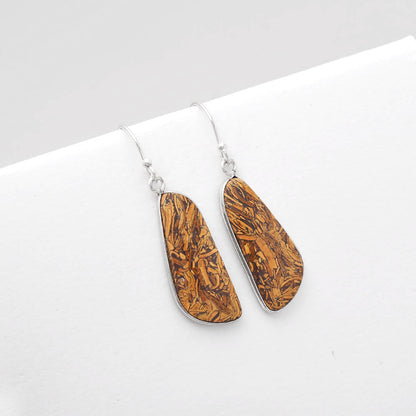 Natural Coquina Fossil Jasper India Earrings E-1001 SDE50860