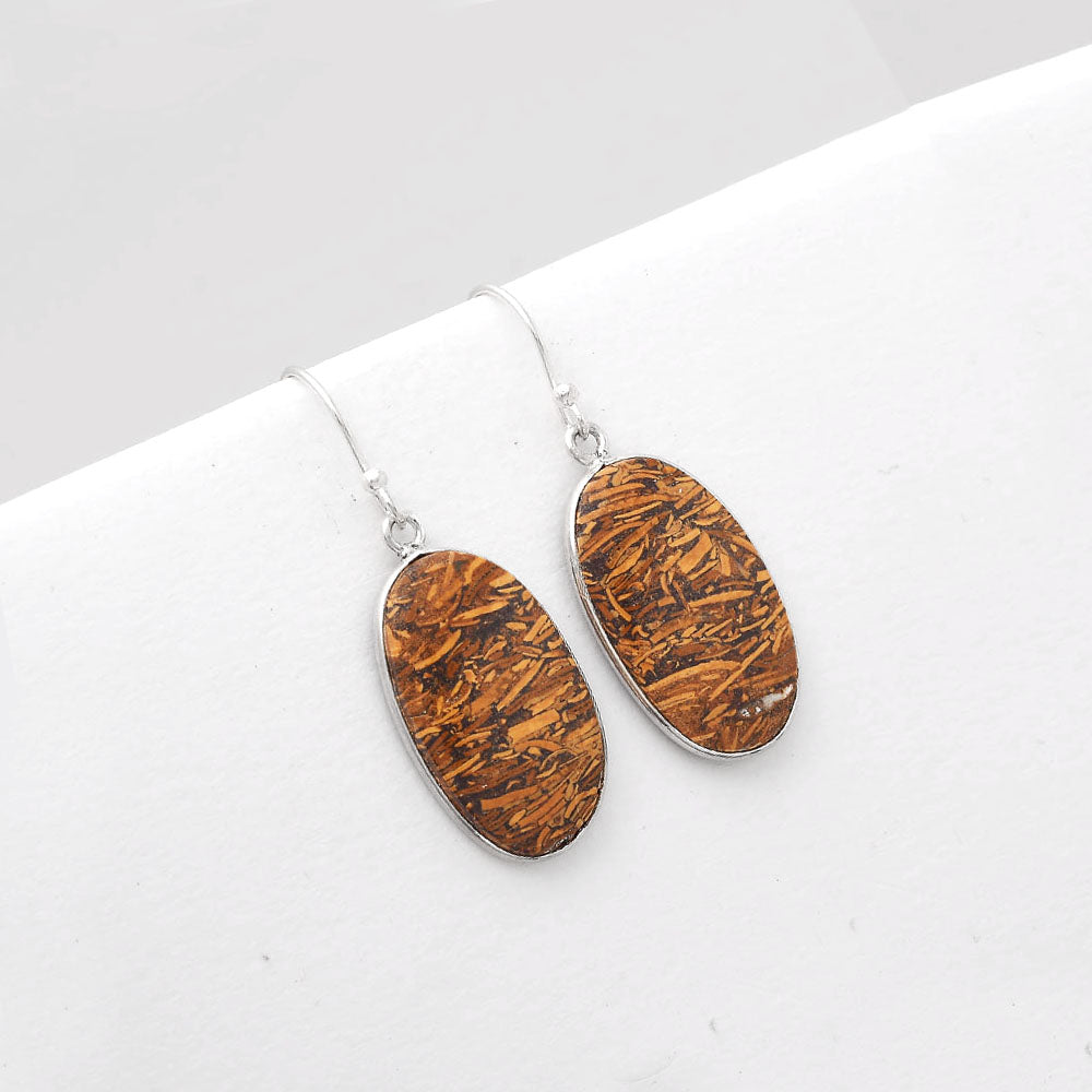 Natural Coquina Fossil Jasper India Earrings E-1001 SDE50881