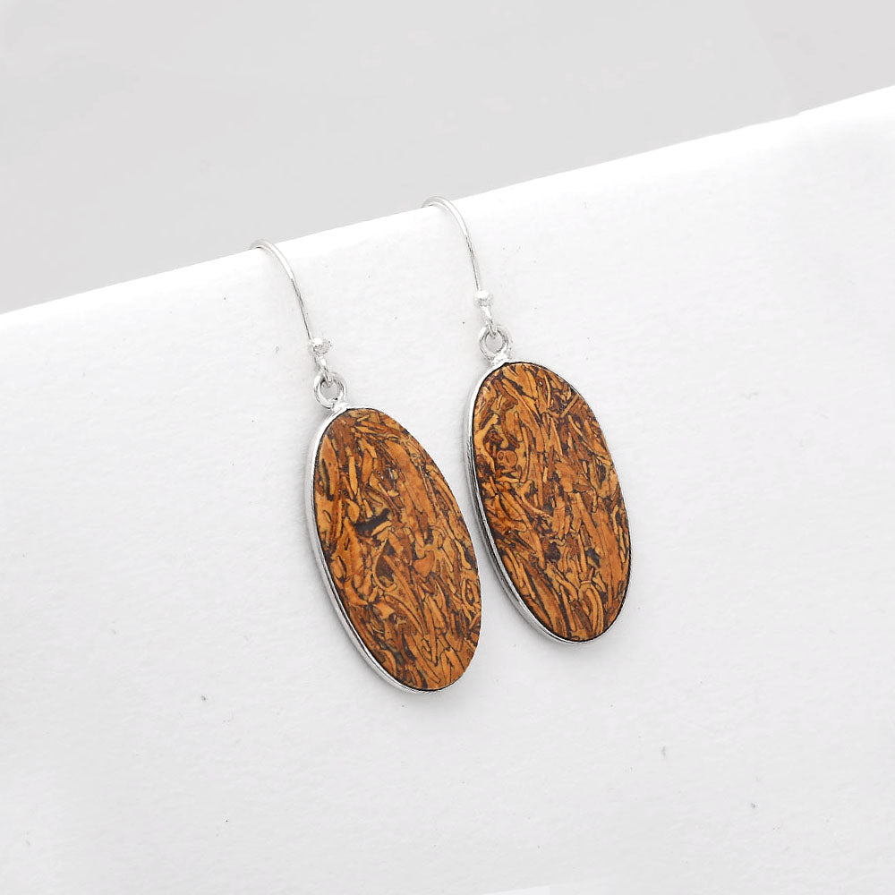 Natural Coquina Fossil Jasper India Earrings E-1001 SDE50883