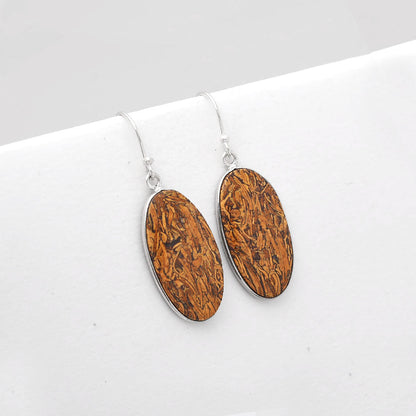 Natural Coquina Fossil Jasper India Earrings E-1001 SDE50883