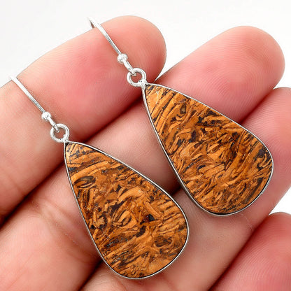 Natural Coquina Fossil Jasper India Earrings E-1001 SDE50982
