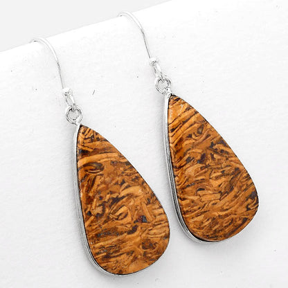 Natural Coquina Fossil Jasper India Earrings E-1001 SDE50982