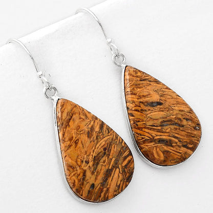 Natural Coquina Fossil Jasper India Earrings E-1001 SDE50989
