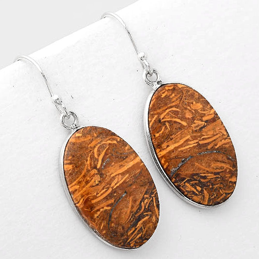 Natural Coquina Fossil Jasper India Earrings E-1001 SDE51004