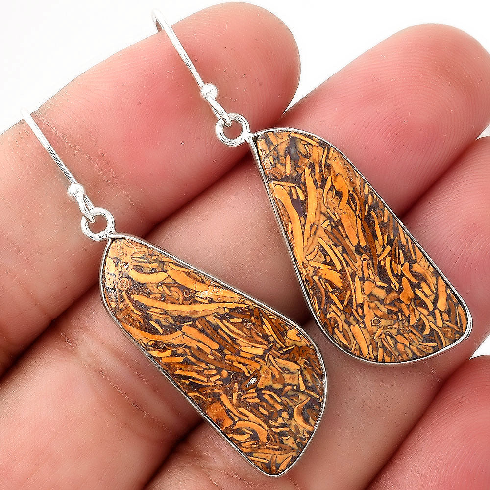 Natural Coquina Fossil Jasper India Earrings E-1001 SDE51018