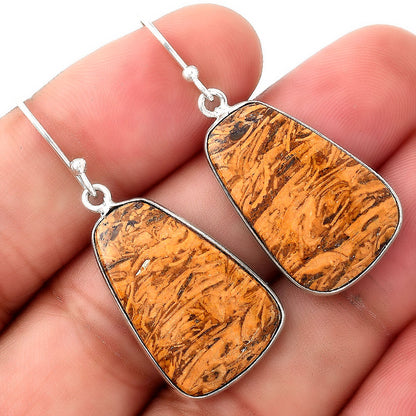 Natural Coquina Fossil Jasper India Earrings E-1001 SDE51047