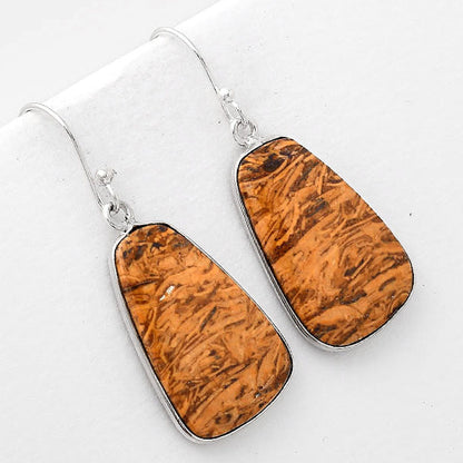 Natural Coquina Fossil Jasper India Earrings E-1001 SDE51047