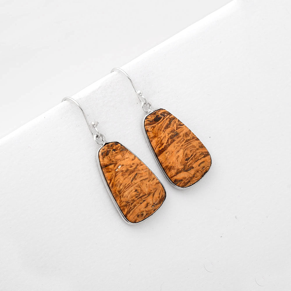 Natural Coquina Fossil Jasper India Earrings E-1001 SDE51047