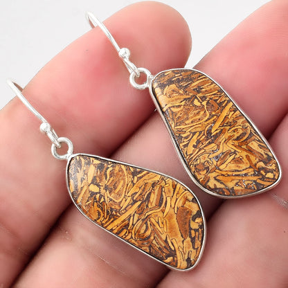 Natural Coquina Fossil Jasper India Earrings E-1001 SDE51097