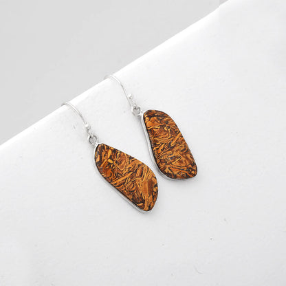 Natural Coquina Fossil Jasper India Earrings E-1001 SDE51097