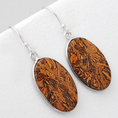 Natural Coquina Fossil Jasper India Earrings E-1001 SDE51100