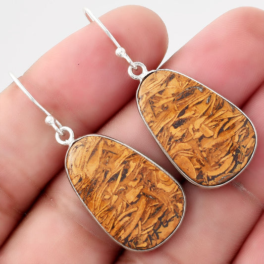 Natural Coquina Fossil Jasper India Earrings E-1001 SDE51102