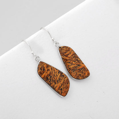 Natural Coquina Fossil Jasper India Earrings E-1001 SDE51122