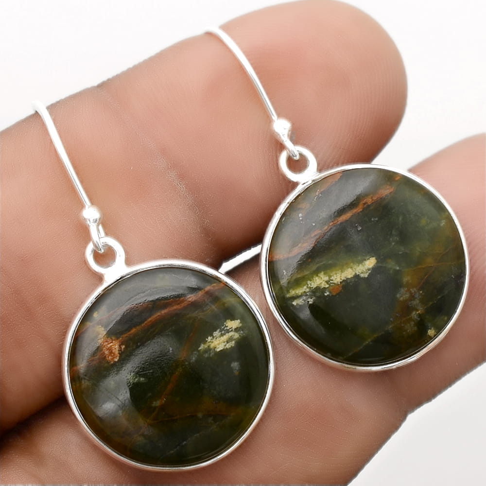 Natural Turkish Rainforest Chrysocolla Earrings E-1001 SDE51237