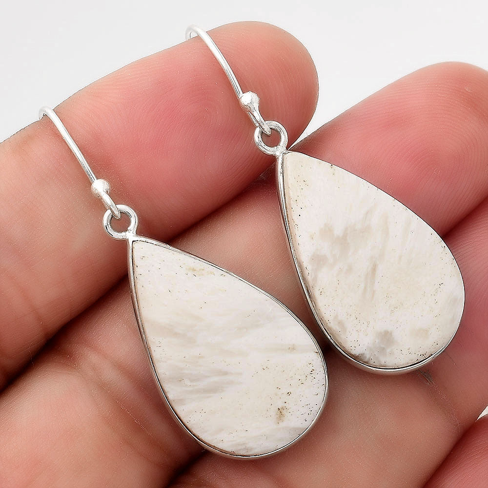Natural White Scolecite Earrings E-1001 SDE51944