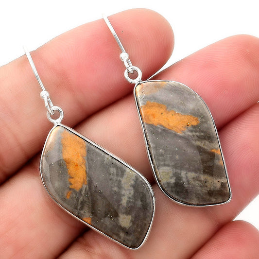 Natural Polygram Jasper Earrings E-1001 SDE51993