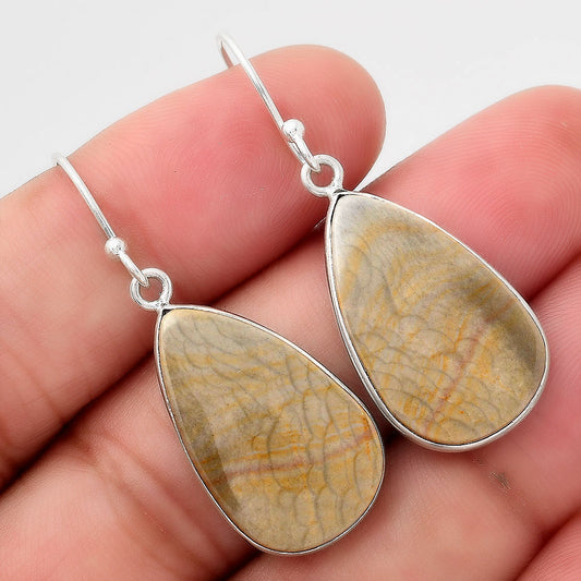 Natural Polygram Jasper Earrings E-1001 SDE52055