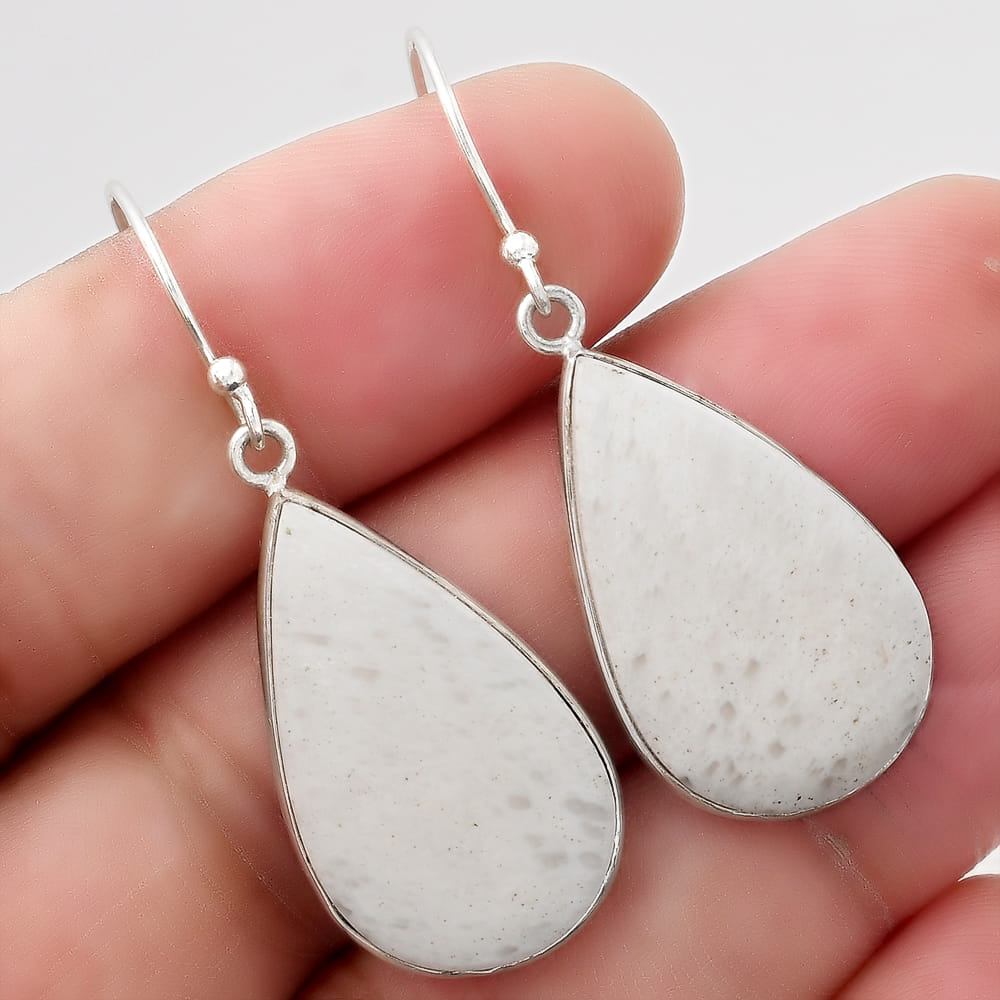 Natural White Scolecite Earrings E-1001 SDE52101