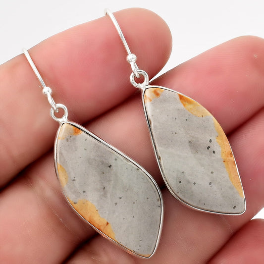 Natural Polygram Jasper Earrings E-1001 SDE52106
