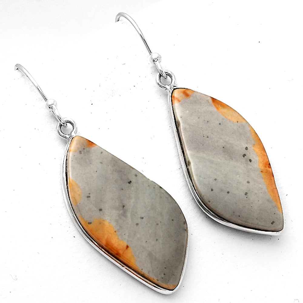 Natural Polygram Jasper Earrings E-1001 SDE52106
