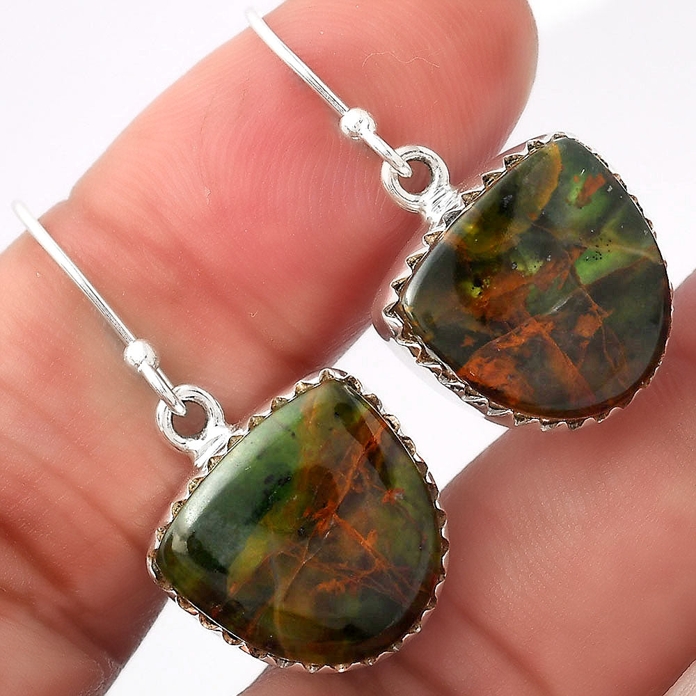 Natural Turkish Rainforest Chrysocolla Earrings E-1113 SDE52740