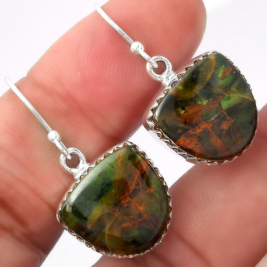 Natural Turkish Rainforest Chrysocolla Earrings E-1113 SDE52740