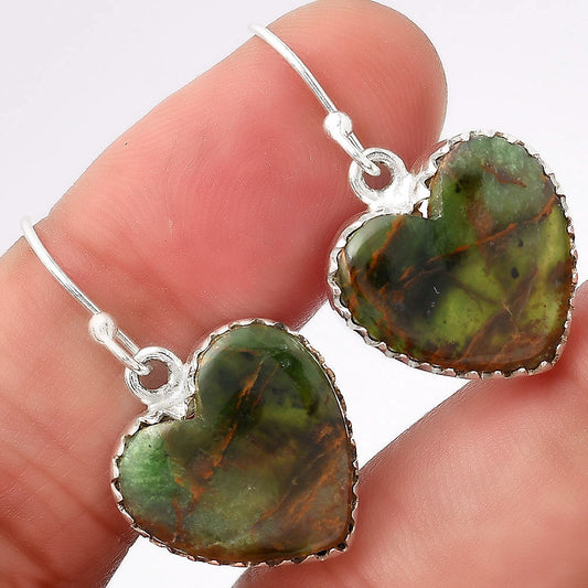 Natural Turkish Rainforest Chrysocolla Earrings E-1113 SDE52765