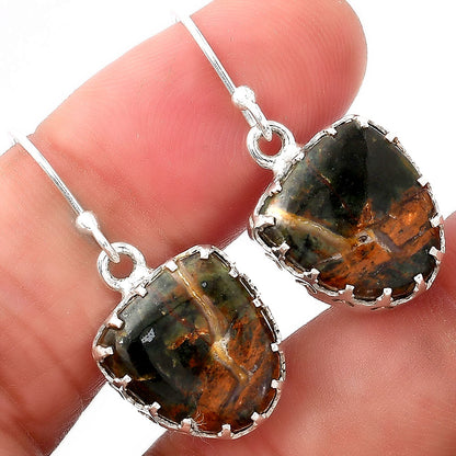 Natural Turkish Rainforest Chrysocolla Earrings E-1113 SDE52889