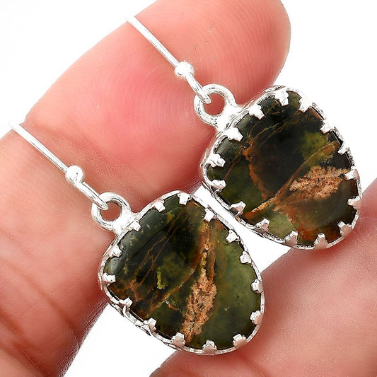 Natural Turkish Rainforest Chrysocolla Earrings E-1113 SDE52902