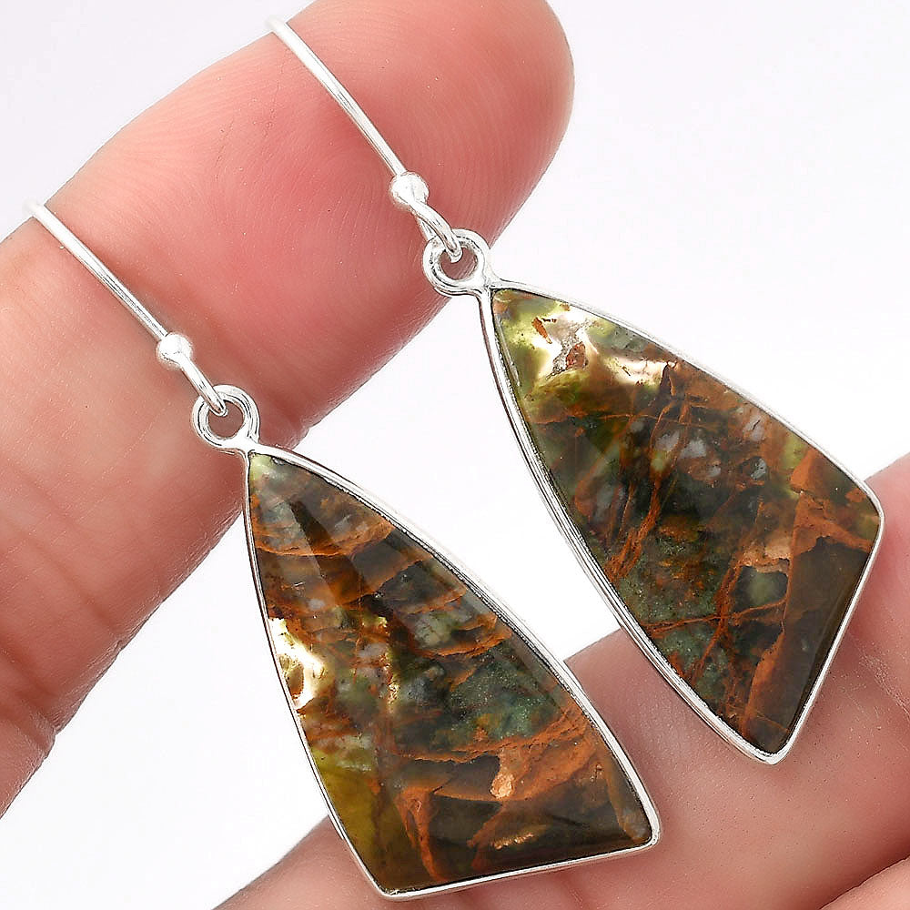 Natural Turkish Rainforest Chrysocolla Earrings E-1001 SDE53080