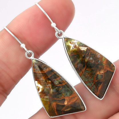 Natural Turkish Rainforest Chrysocolla Earrings E-1001 SDE53080