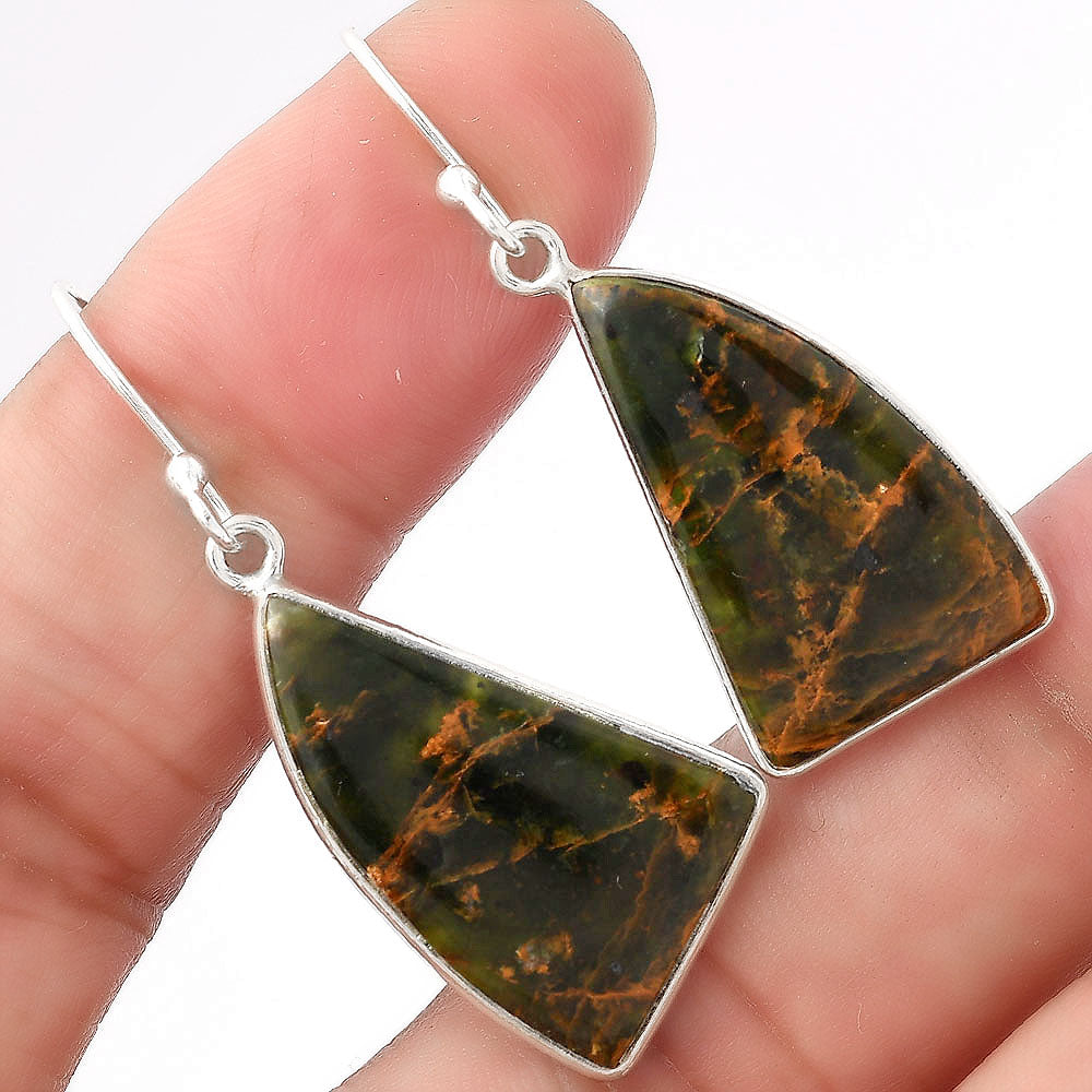 Natural Turkish Rainforest Chrysocolla Earrings E-1001 SDE53085