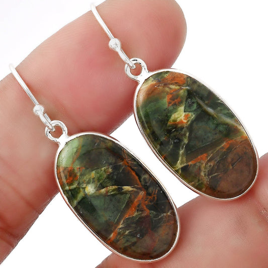 Natural Turkish Rainforest Chrysocolla Earrings E-1001 SDE53457