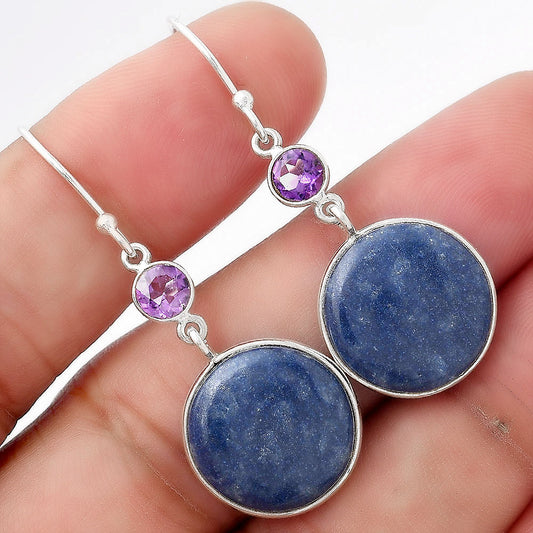 Natural Dumortierite Quartz & Amethyst Earrings E-1002 SDE53757