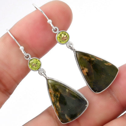 Turkish Rainforest Chrysocolla & Peridot Earrings E-1002 SDE53769