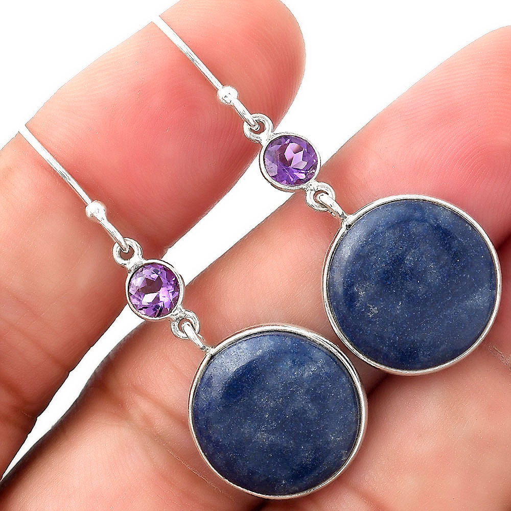 Natural Dumortierite Quartz & Amethyst Earrings E-1002 SDE53818