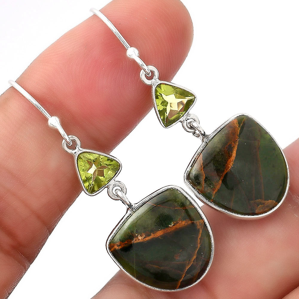 Turkish Rainforest Chrysocolla & Peridot Earrings E-1002 SDE53820