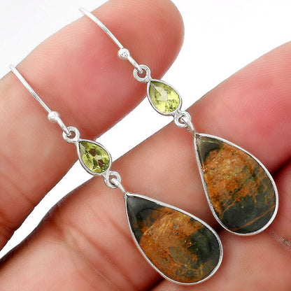 Turkish Rainforest Chrysocolla & Peridot Earrings E-1002 SDE53852